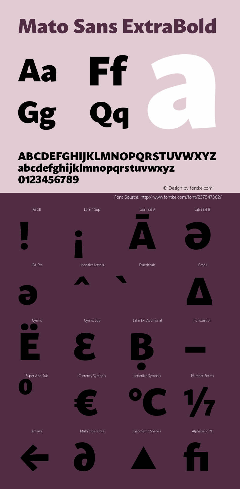 Mato Sans ExtraBold Version 1.000;PS 001.000;hotconv 1.0.88;makeotf.lib2.5.64775图片样张