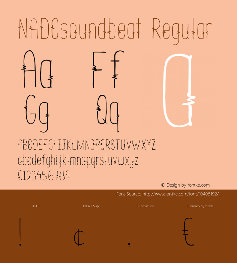 NADCsoundbeat Regular Unknown Font Sample