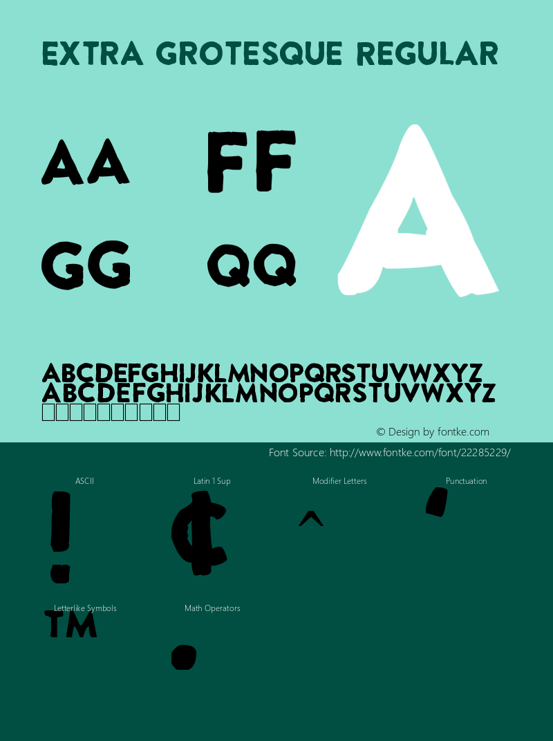 Extra Grotesque Version 1.00 April 3, 2014, initial release Font Sample