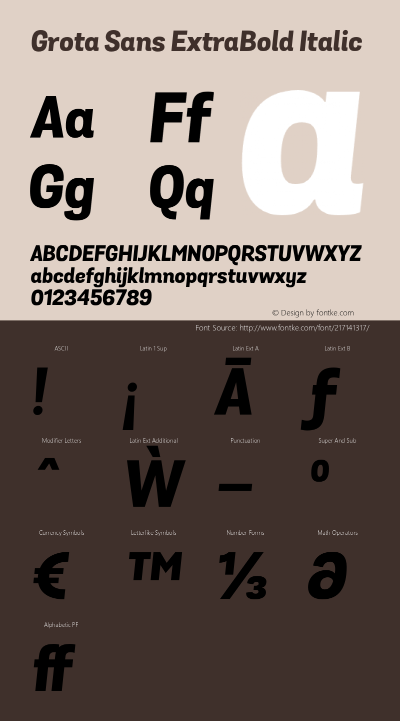 GrotaSansExtraBold-Italic 1.000图片样张