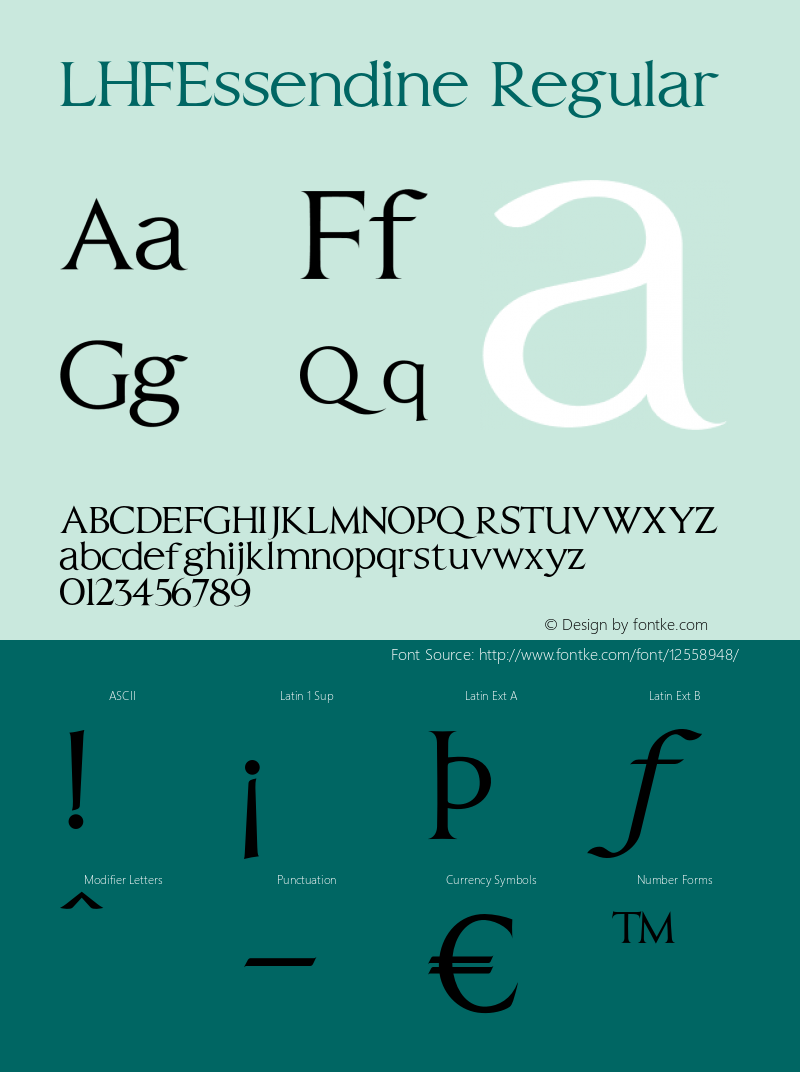 LHFEssendine Regular 001.000 Font Sample