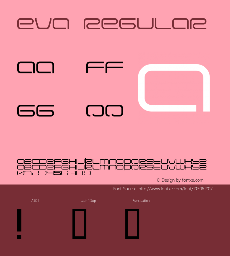 Eva Regular Macromedia Fontographer 4.1.5 06.03.2003 Font Sample