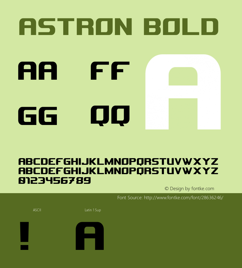 Astron Bold Version 1.003;Fontself Maker 3.1.1 Font Sample