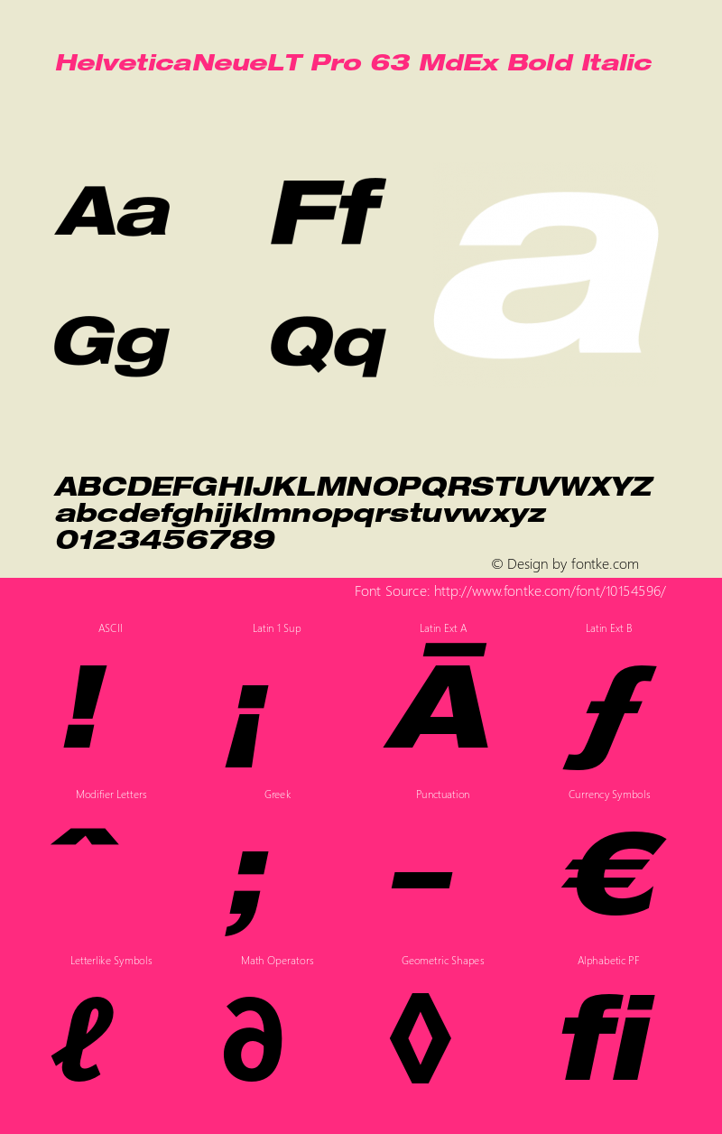 HelveticaNeueLT Pro 63 MdEx Bold Italic Version 1.000;PS 001.000;Core 1.0.38 Font Sample