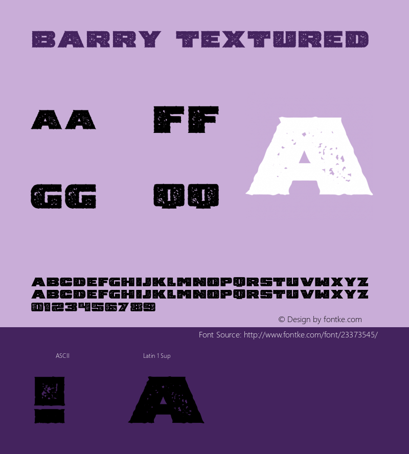 Barry Textured Version 1.002;Fontself Maker 2.0.3 Font Sample