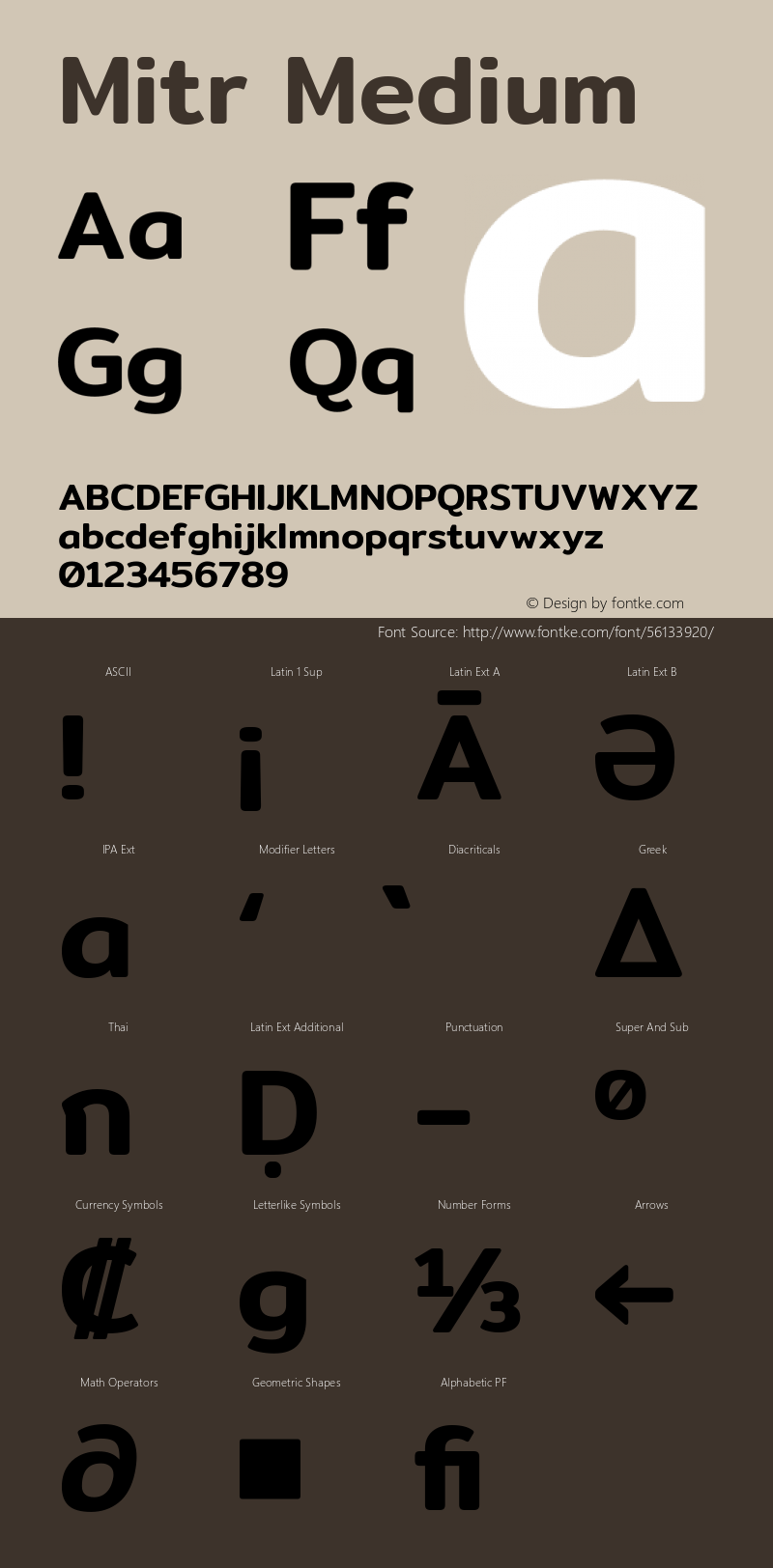 Mitr Medium Version 1.003 Font Sample