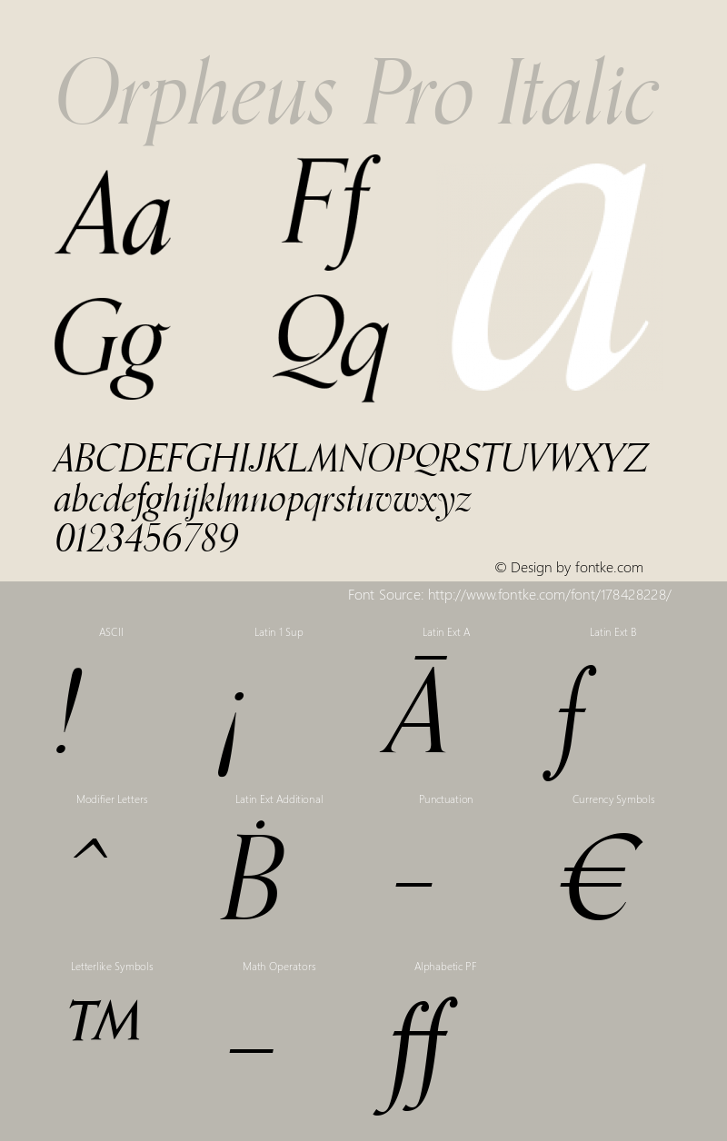 Orpheus Pro Italic Version 1.000图片样张