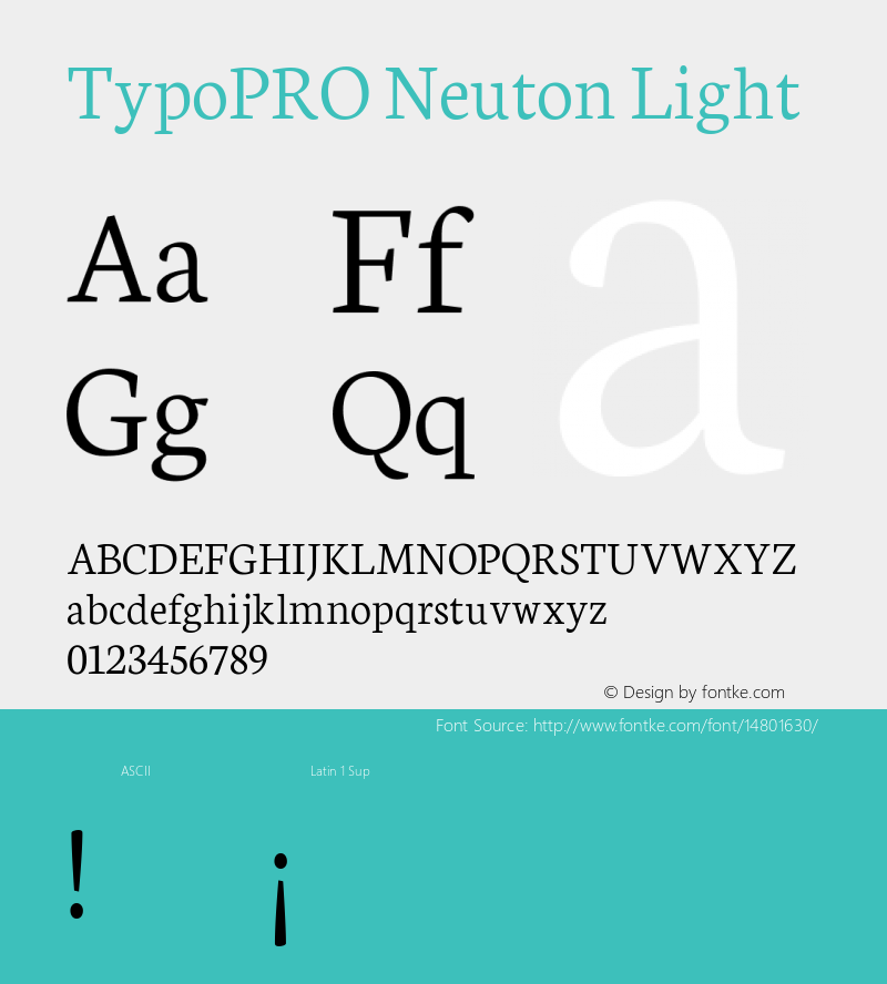 TypoPRO Neuton Light Version 1.43 Font Sample