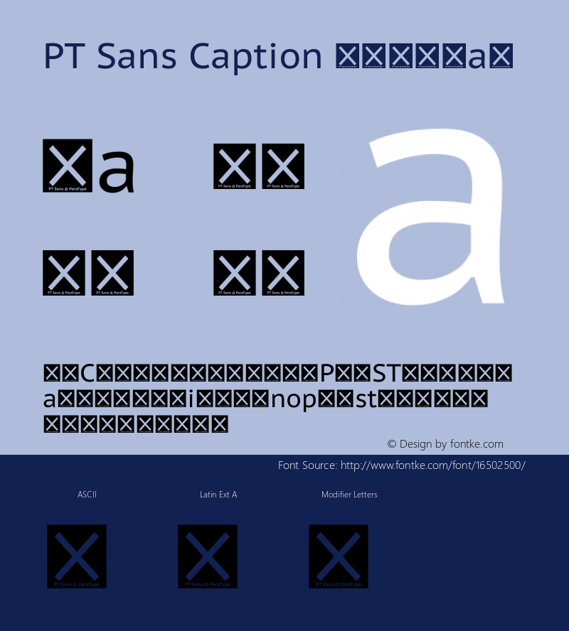 PT Sans Caption Regular Version 2.005 Font Sample