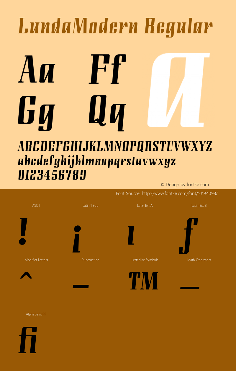 LundaModern Regular 001.000 Font Sample