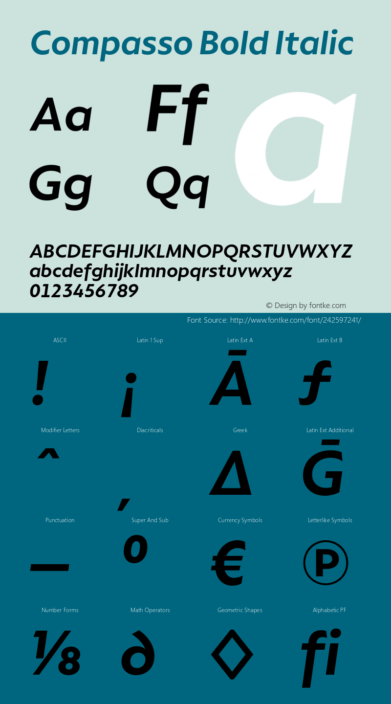 Compasso Bold Italic Version 1.000图片样张