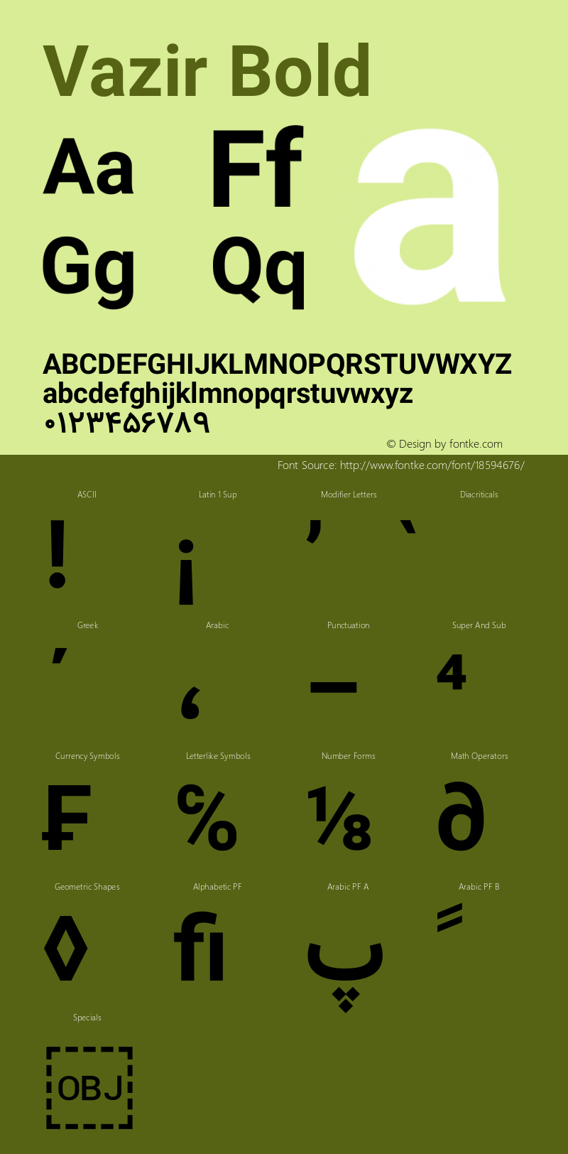 Vazir Bold Version 5.1.1 Font Sample