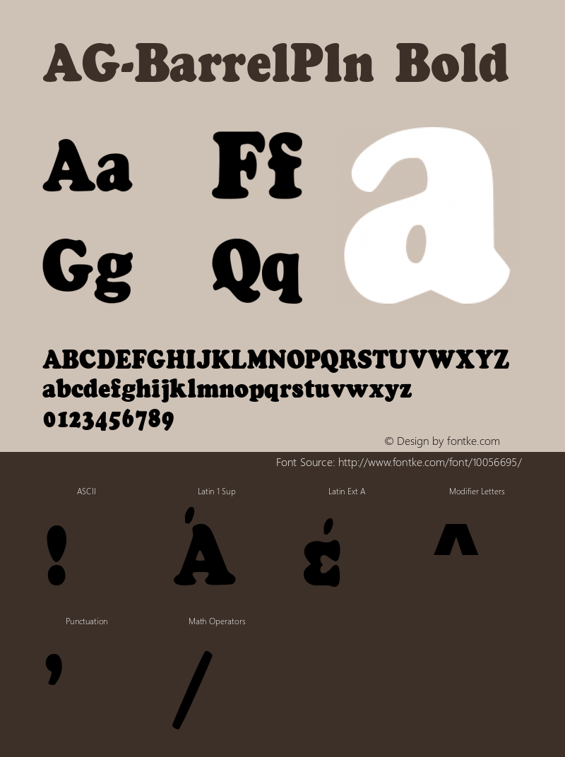 AG-BarrelPln Bold 1.0 Fri Sep 02 16:56:22 1994 Font Sample