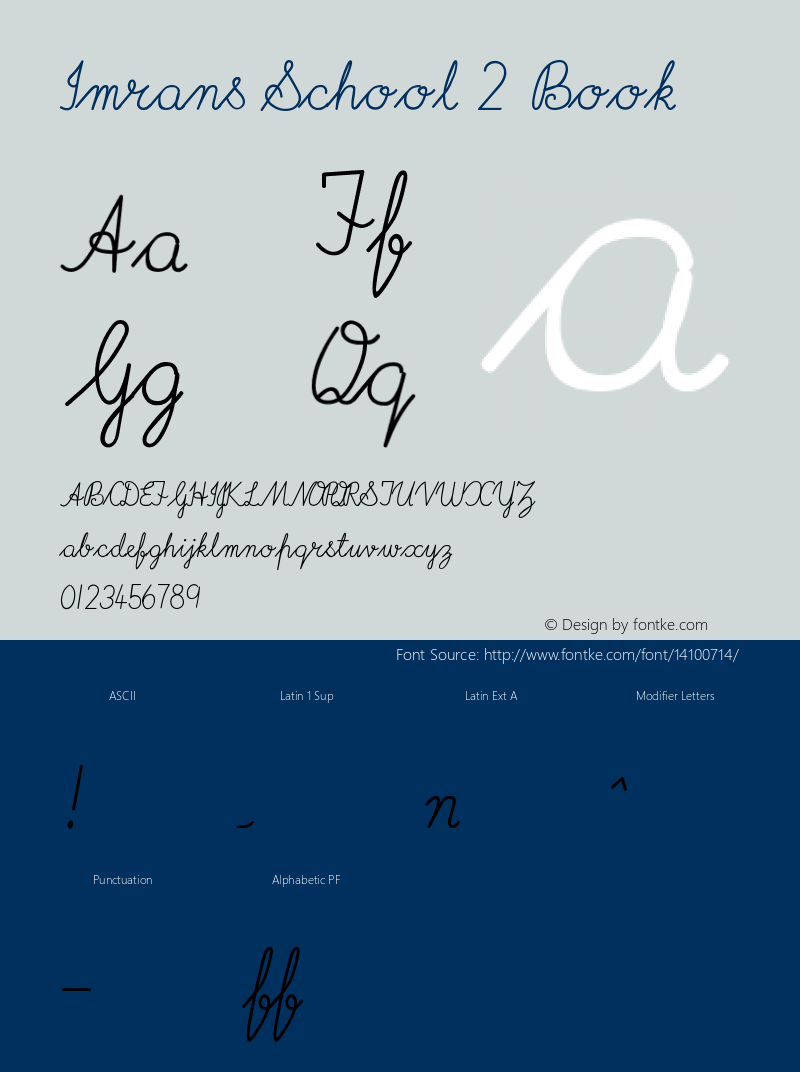 Imrans School 2 Book Version 000.000 Font Sample