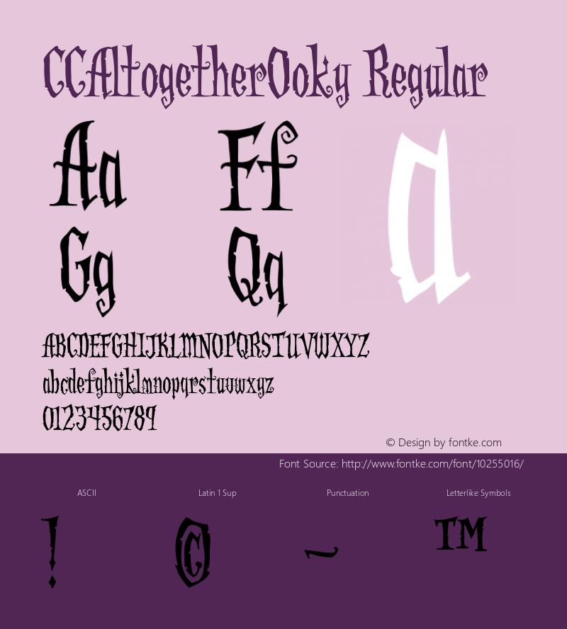 CCAltogetherOoky Regular 001.000 Font Sample