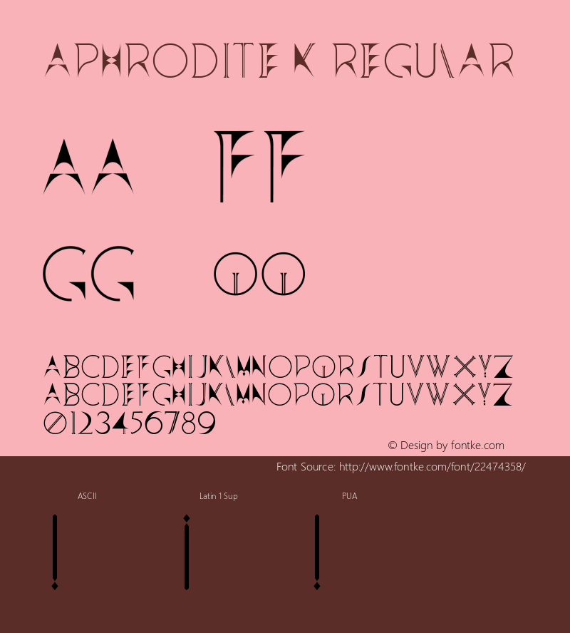 Aphrodite K  Font Sample