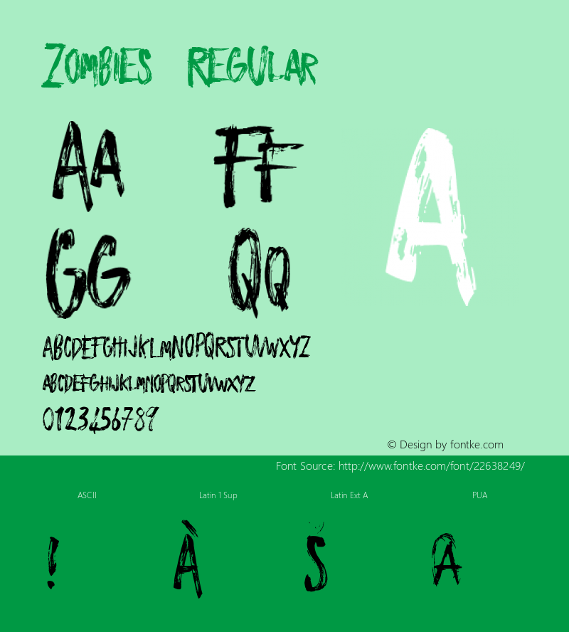 Zombies  Font Sample