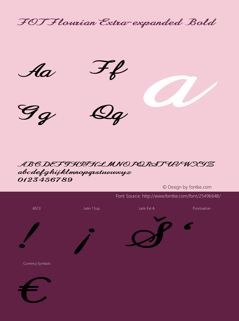 FOTFlourian-ExtraexpandedBold Version 1.000 Font Sample