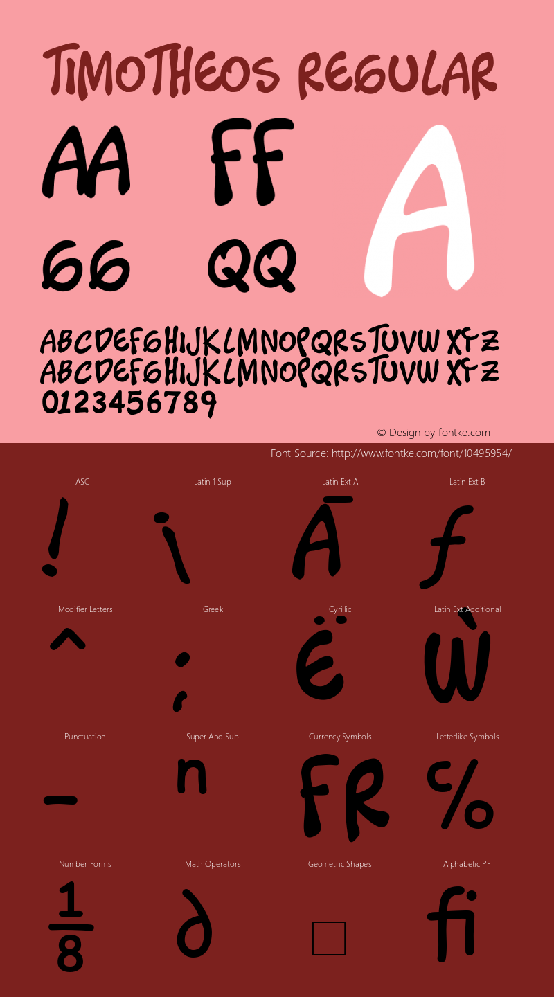 Timotheos Regular Version 2.10 November 10, 2006 Font Sample