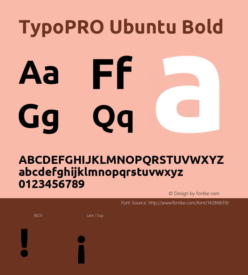 TypoPRO Ubuntu Bold Version 0.80 Font Sample