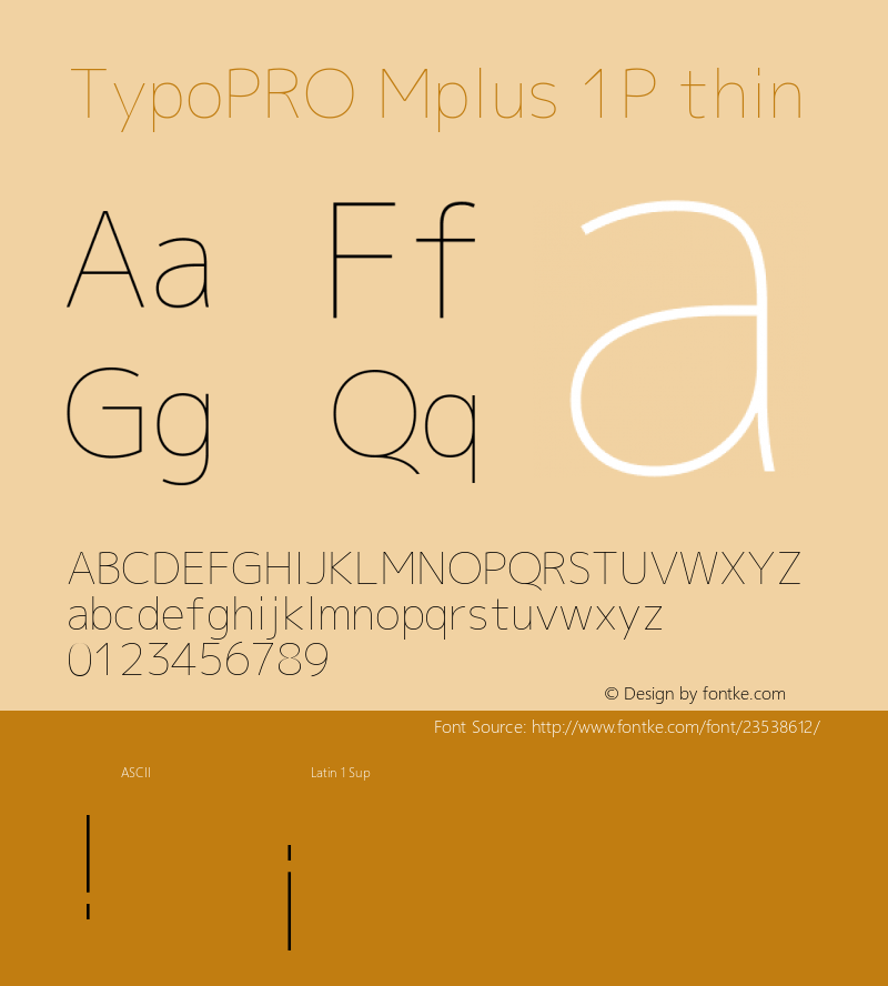 TypoPRO Mplus 1P thin  Font Sample