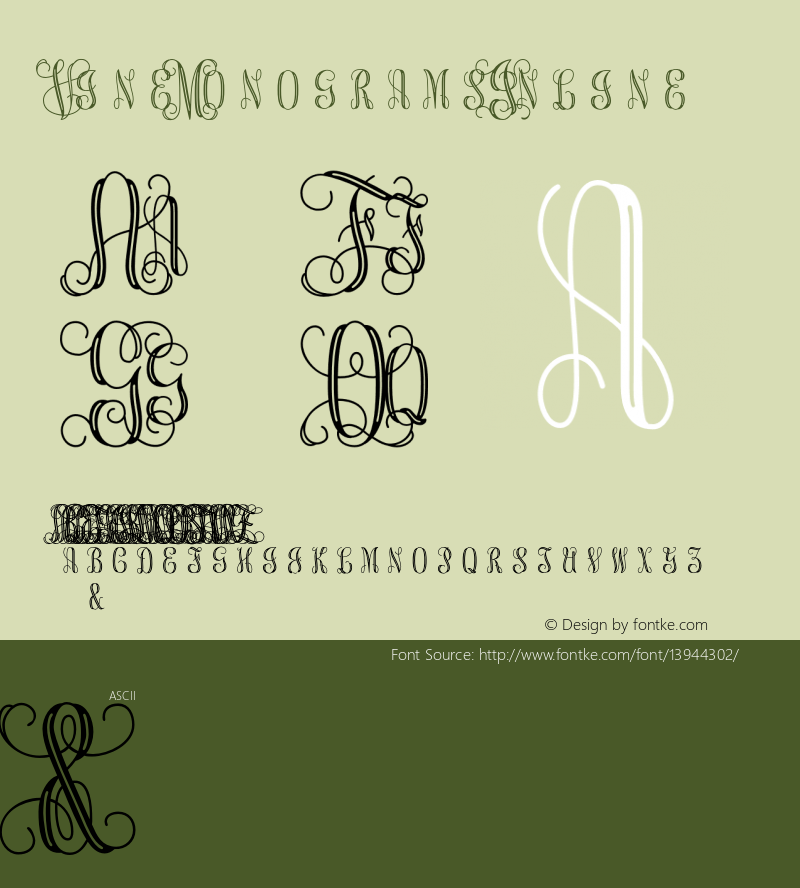 Vine Monograms Inline 001.000 Font Sample