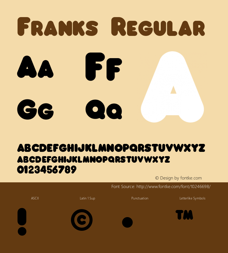 Franks Regular Altsys Fontographer 3.5  10/5/93 Font Sample