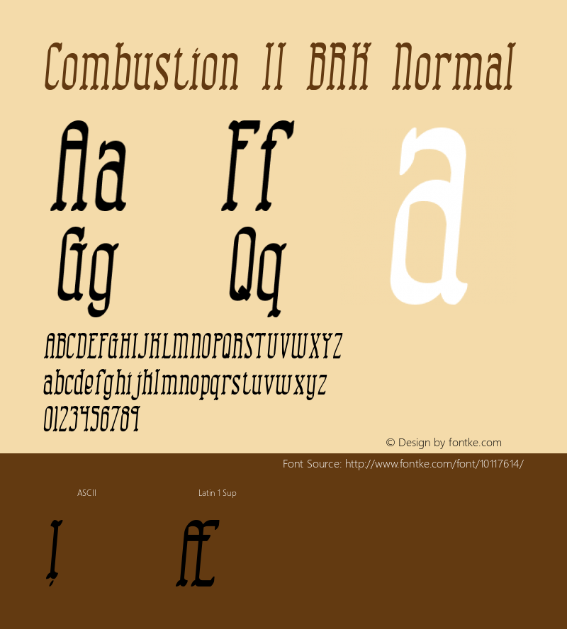 Combustion II BRK Normal Version 1.30 Font Sample