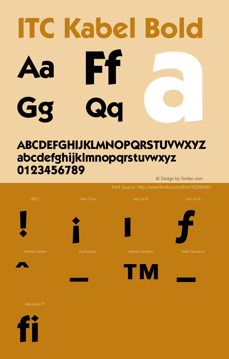 ITC Kabel Bold 001.001 Font Sample