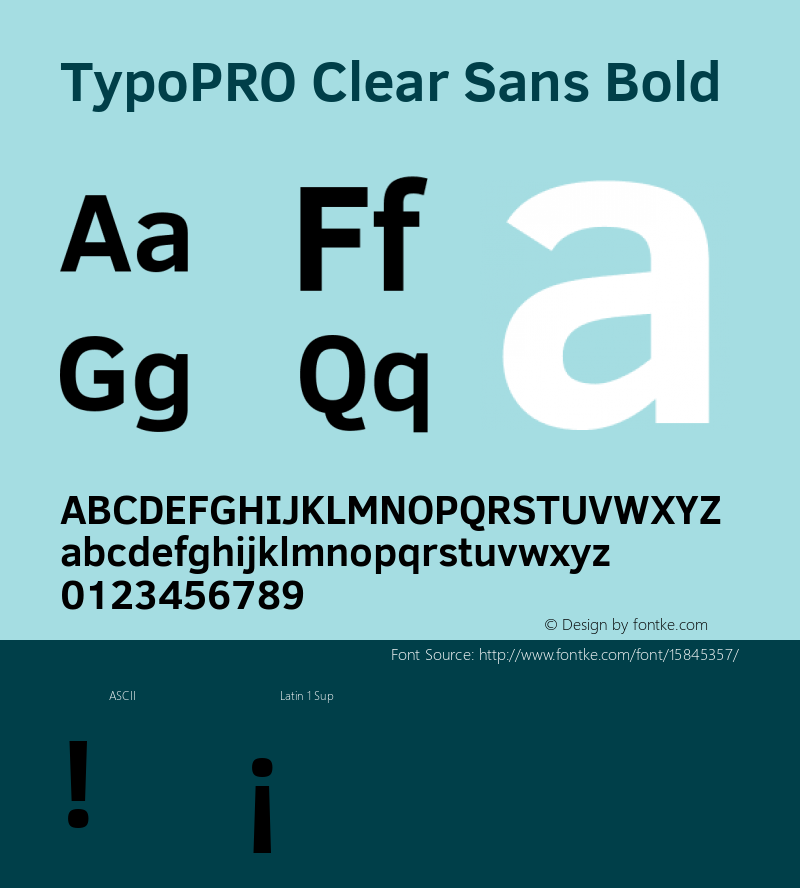 TypoPRO Clear Sans Bold Version 1.00 Font Sample