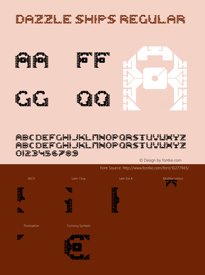 Dazzle Ships Regular OTF 4.000;PS 001.001;Core 1.0.29 Font Sample