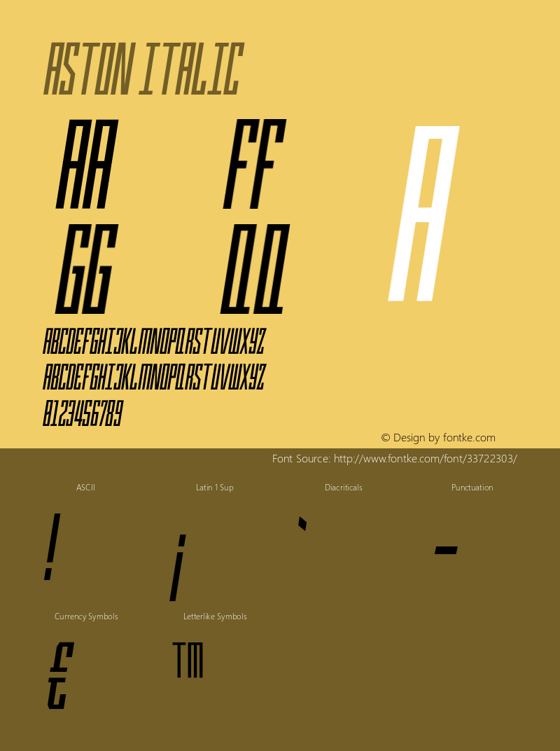 Aston Italic Version 1.000;PS 001.000;hotconv 1.0.88;makeotf.lib2.5.64775 Font Sample