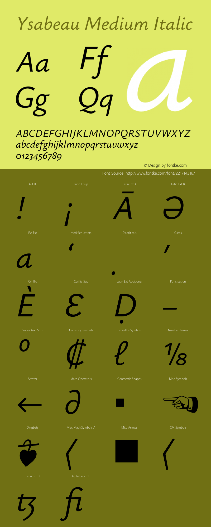 Ysabeau Medium Italic Version 1.000;FEAKit 1.0图片样张