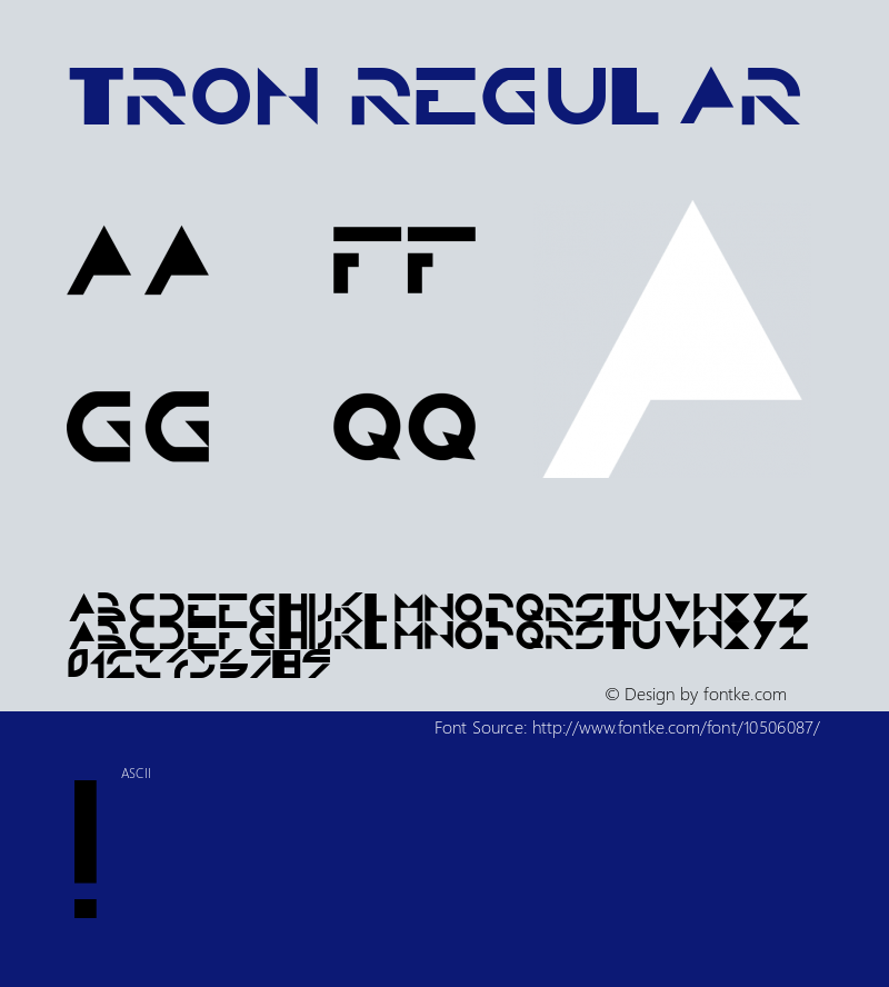 TRON Regular 1.0 Font Sample