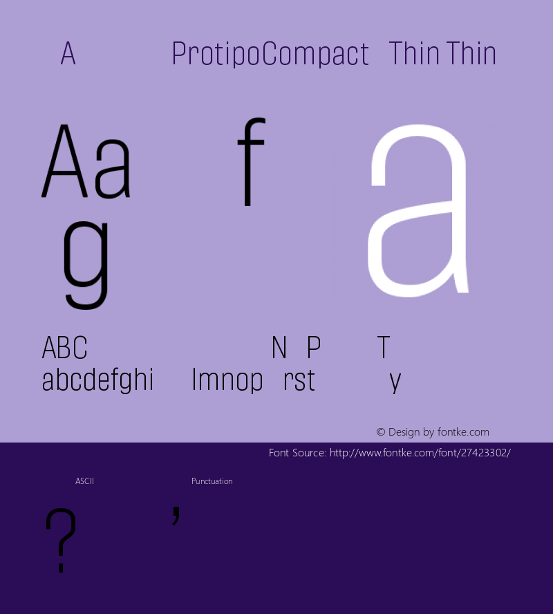 MAIIXI+ProtipoCompact-Thin Version 1.0 Font Sample