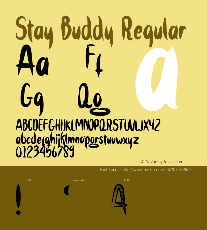 Stay Buddy Version 001.000 Font Sample