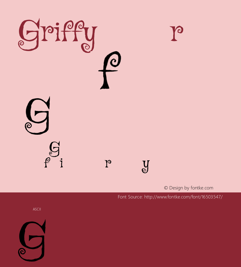 Griffy Regular Version 1.000 Font Sample