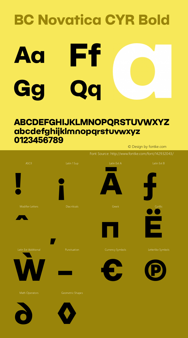 BC Novatica CYR Bold Version 1.000;hotconv 1.0.109;makeotfexe 2.5.65596 Font Sample