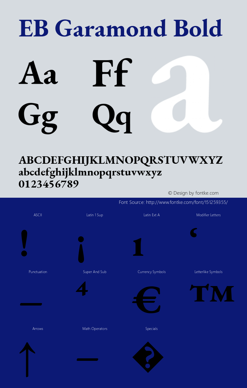 EB Garamond Bold Version 1.000; ttfautohint (v1.8.2) Font Sample