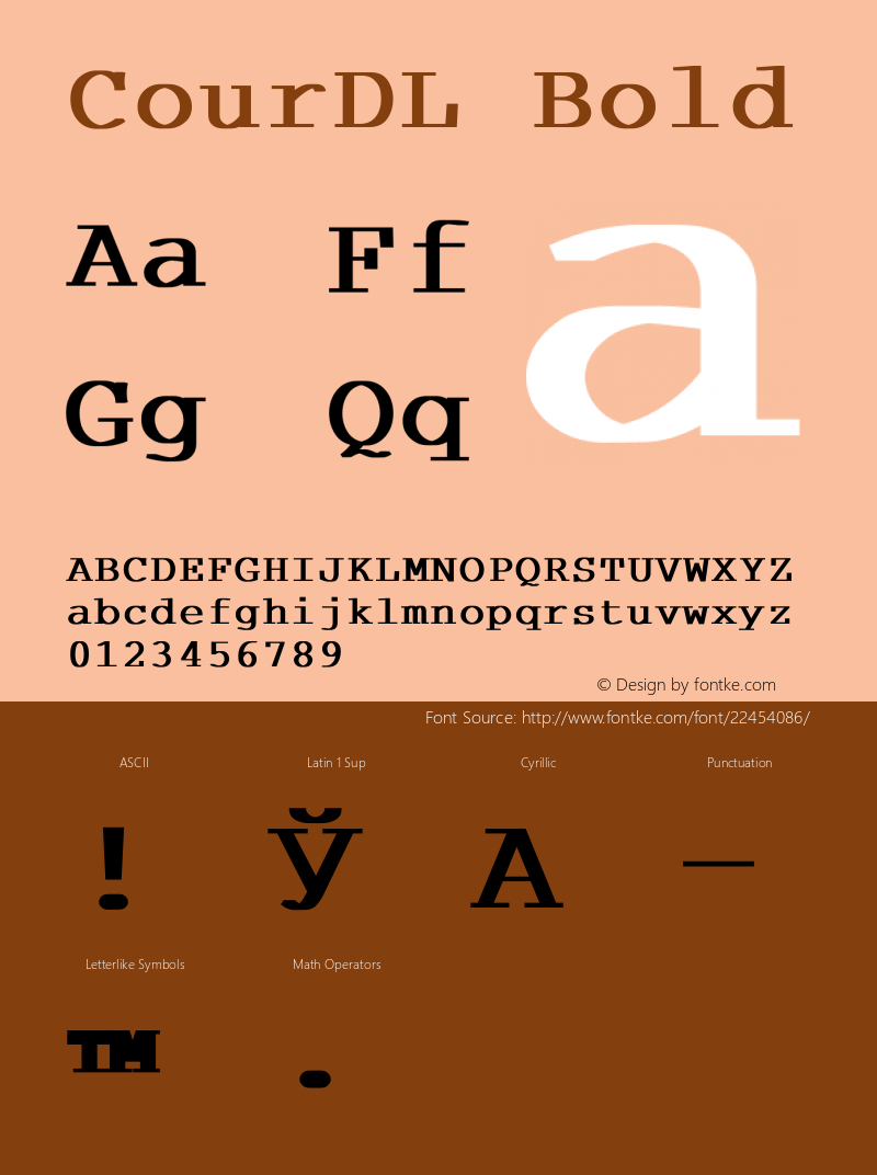 CourDL Bold Version 1.0 Font Sample