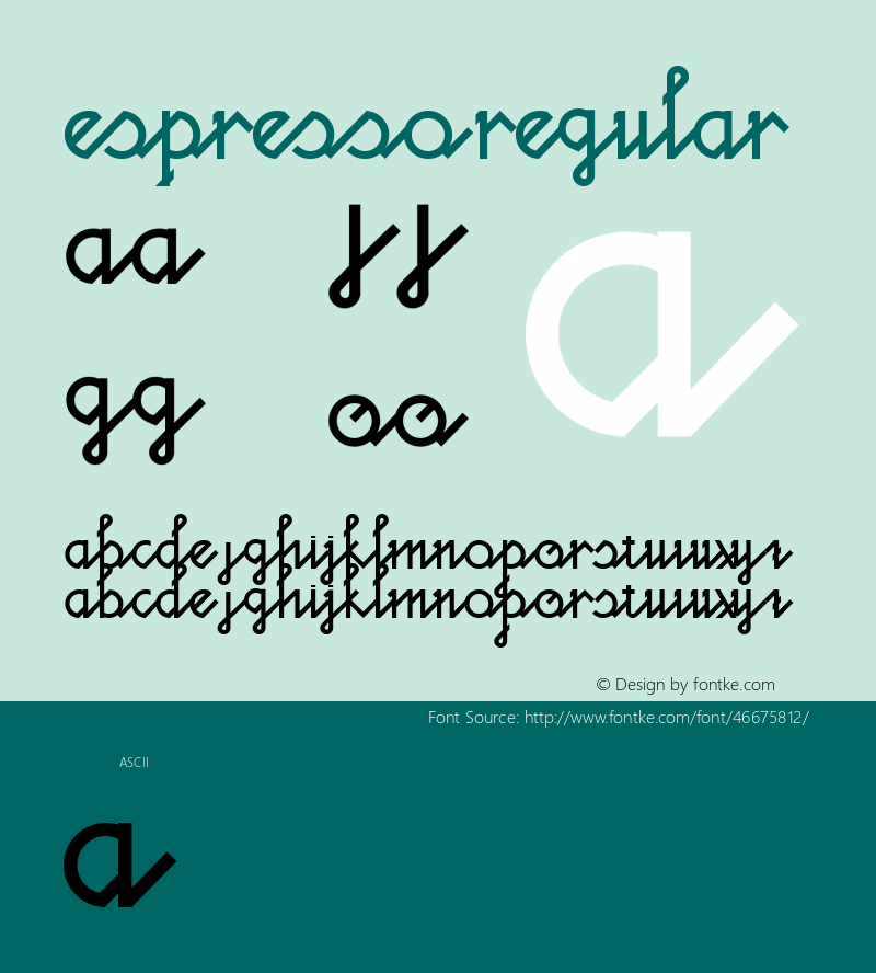 ESPRESSO Version 1.000 Font Sample