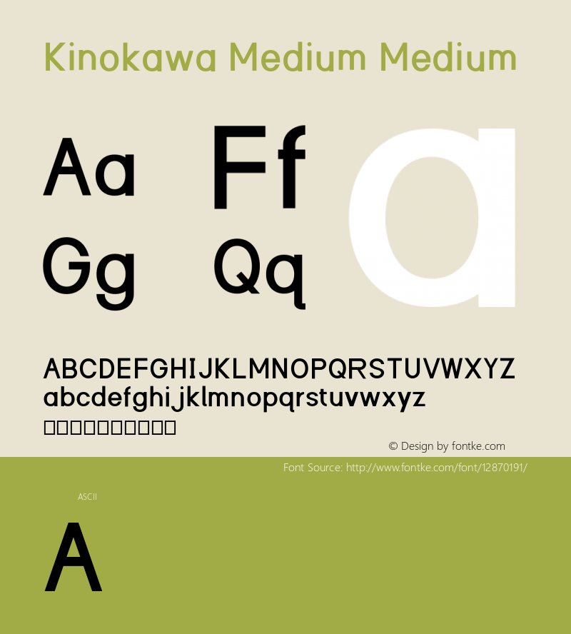 Kinokawa Medium Medium Version 0.2 Font Sample