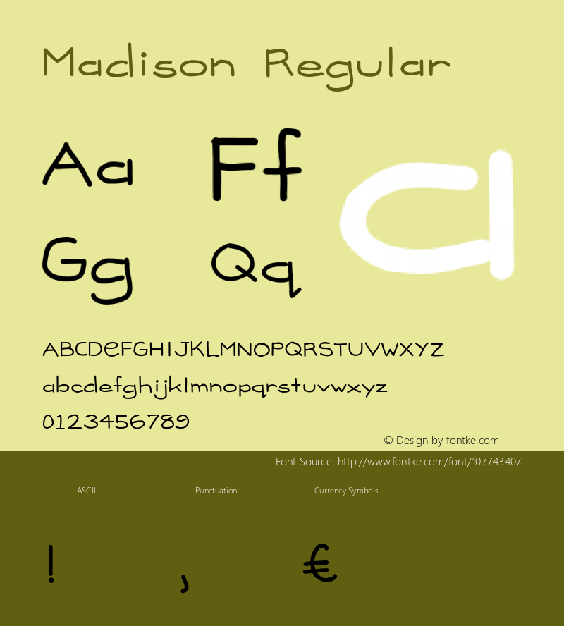 Madison Regular Version 1.00 Font Sample