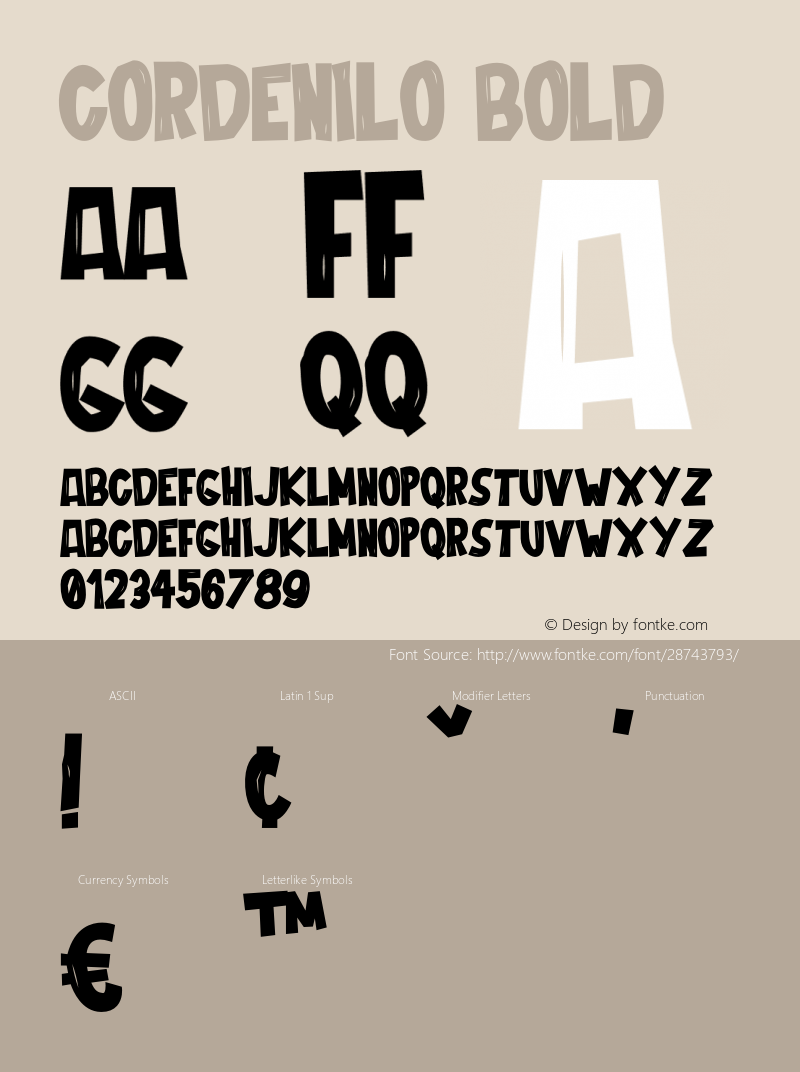 Cordenilo Bold Version 1.003;Fontself Maker 3.0.2 Font Sample