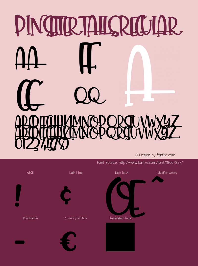 Pinsetter Talls Regular Version 1.000 Font Sample