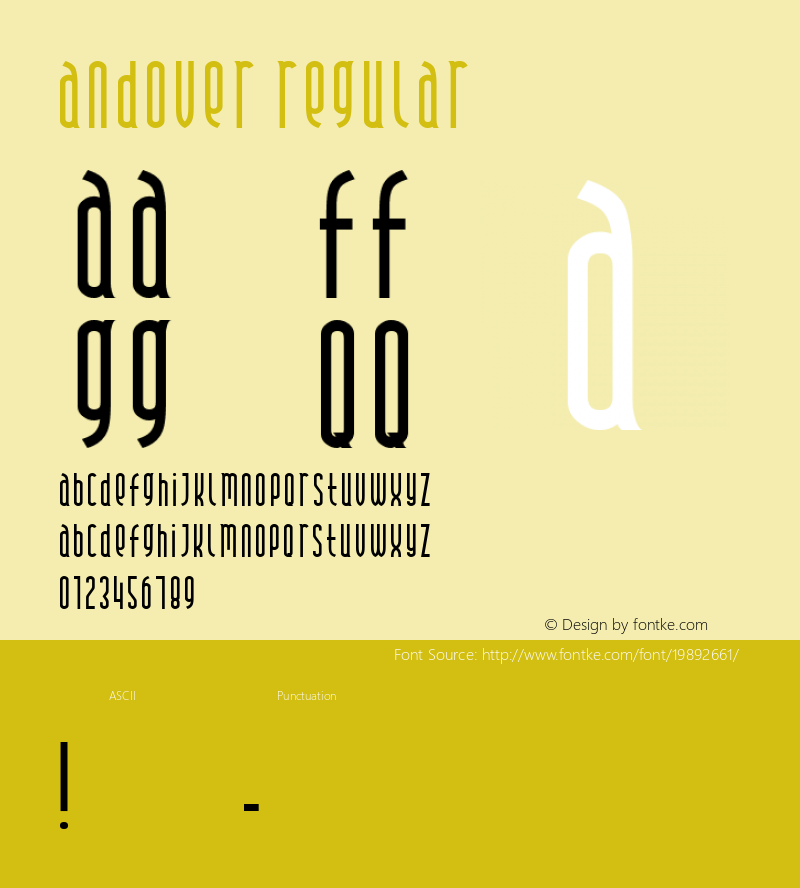 Andover The Inyaeye Remix Font Sample