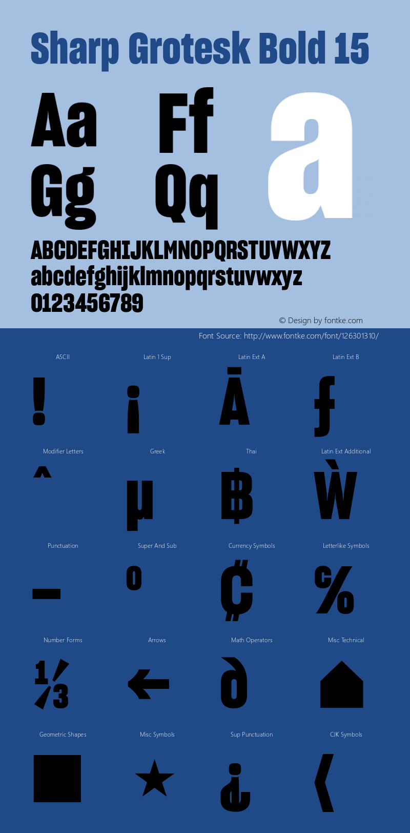 Sharp Grotesk Bold 15 Version 1.003 Font Sample