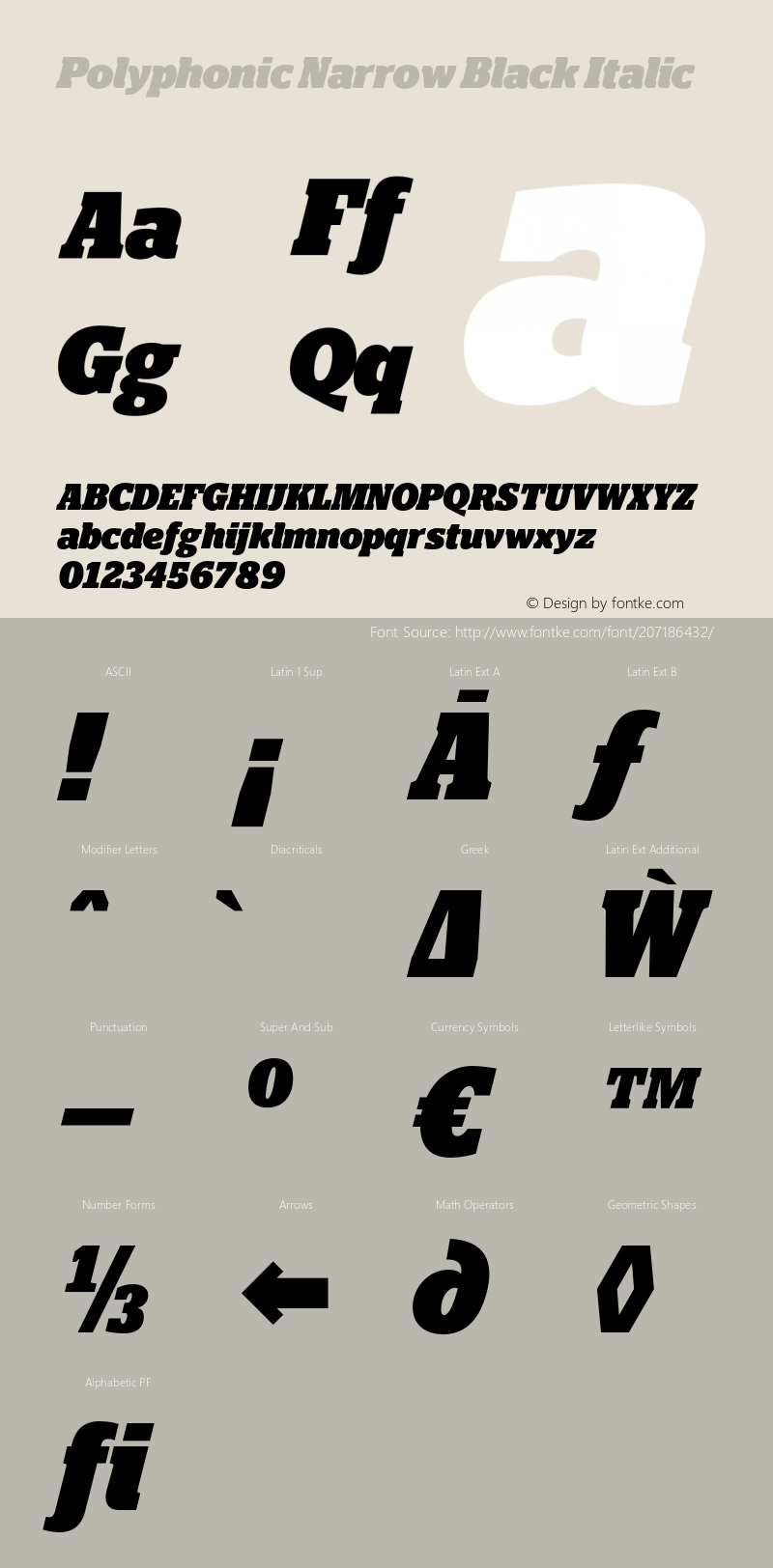 Polyphonic Narrow Black Italic Version 1.000;PS 001.000;hotconv 1.0.88;makeotf.lib2.5.64775图片样张