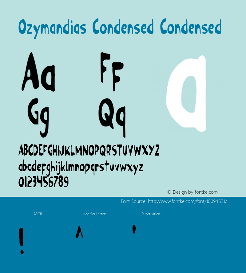 Ozymandias Condensed Condensed 1 Font Sample