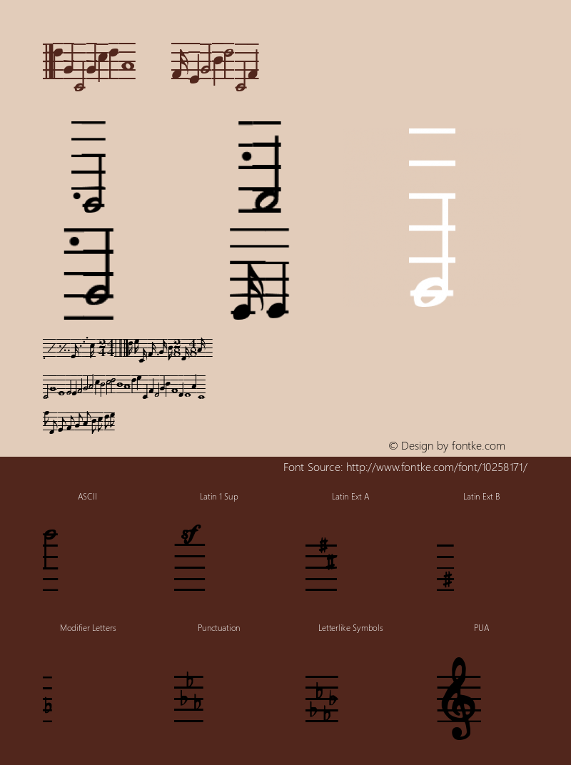 Notation Regular 1998; 1.0, initial release Font Sample